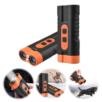 Ultrasonic Dog Repeller Rechargeable Anti Barking Device with LED Flashlight Dog Repellent Dog Training Device Safe for Dogs