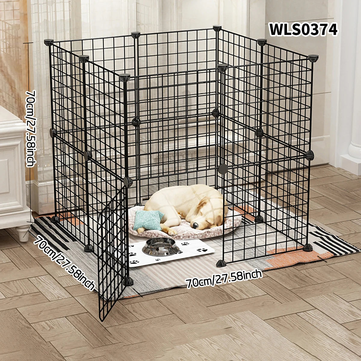Cat and Dog Pet Fence Indoor Enclosure Freely Combinable Cat Cage Dog Cage Training Isolation Toilet Area for Small and Medium-Sized Dogs