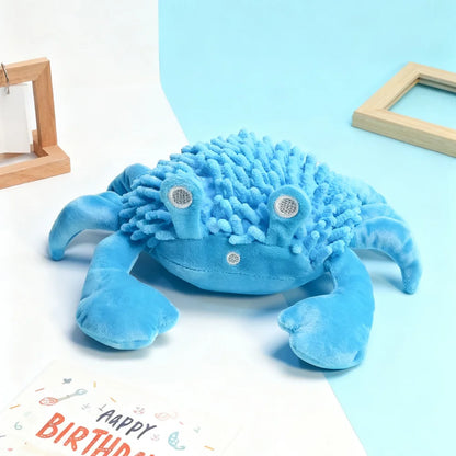 Chenille Crab Plush Dog Toy: Squeaky Chew Toy with Dental Textures - Interactive Stress Relief for Anxiety & Play