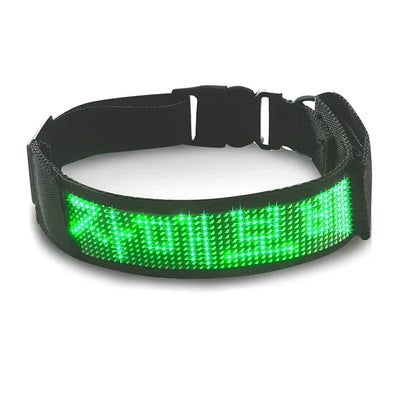 Collar Programmable LED Dog Collar Flashing Light Up Rechargeable Pet Dog Safety Collar Glow in The Dark Light-up Neck Loop