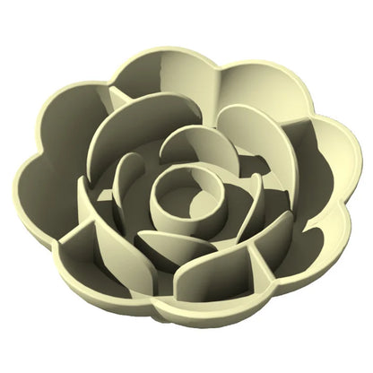 Pet Supplies Silicone Slow Food Bowl Rose Shape Dog Bowl Cat Anti-Choking and Anti-Knocking Food Bowl with Suction Cup