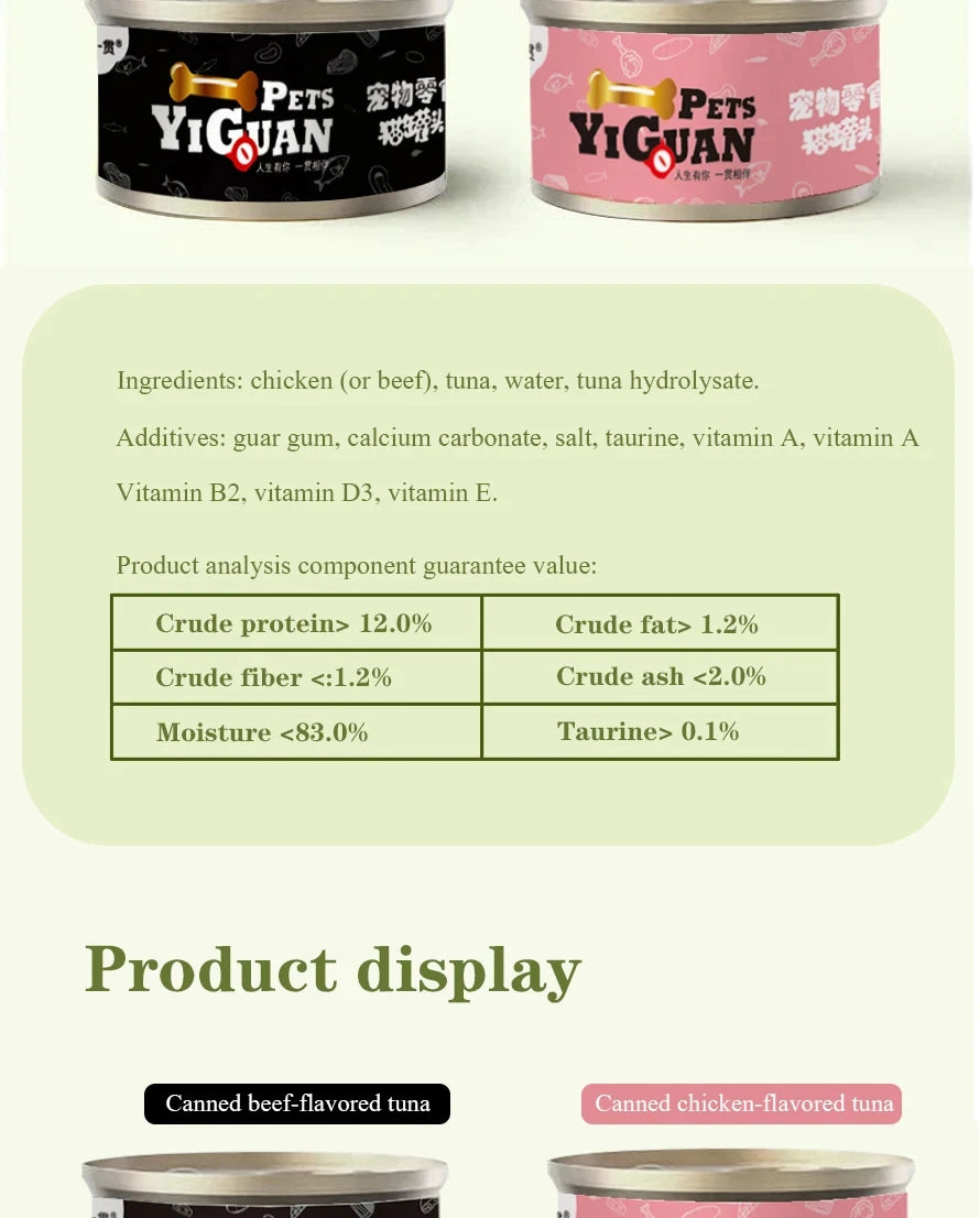 Canned cat snacks canned dog beef canned chicken canned pet wholesale pet snacks