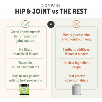 Hip & Joint - Joint Supplement for Dogs with Green Lipped Mussel, Eggshell Membrane and Curcumin - Veterinarian Formulated - 60