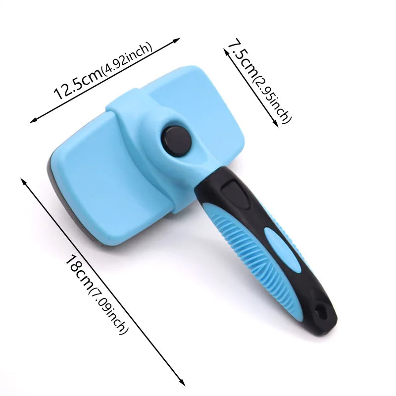 Pet Cleaning Product Essential Plastic Pet Hair Brush Needle Cat Dog Hair Cleaning Combs Hair Removers with Click Clean Button