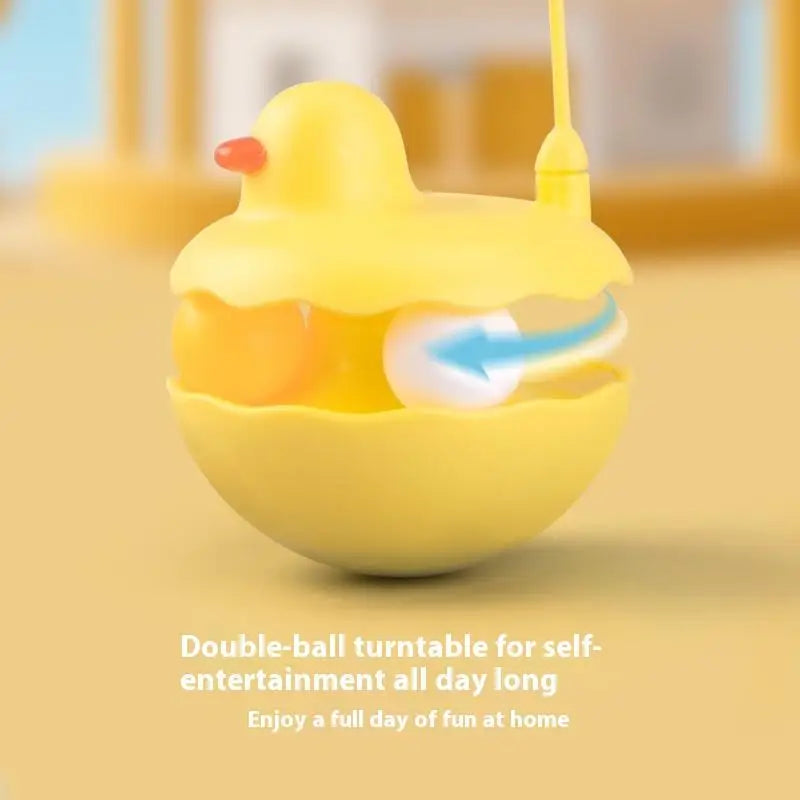 {QTG333} Tumbler Cat Teaser Toy With Removable Feathers & Bells - Self Amusing Kitten Play Wand Easy To Clean And Reassemble