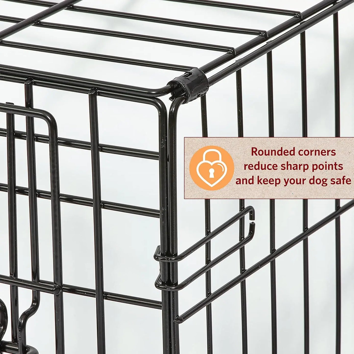 36-Inch Folding Dog Crate with Double Doors, Leak-Proof Pan, Divider Panel for Medium to Large Dogs