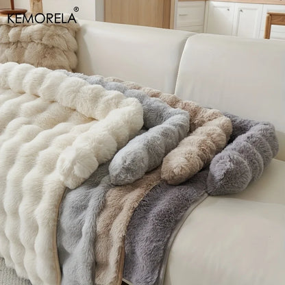 Thickened Warm Imitation Rabbit Fur Dog Bed Luxury Plush Pet Mattress with Pillow Scratch-Resistant Anti-Slip for Medium Dogs
