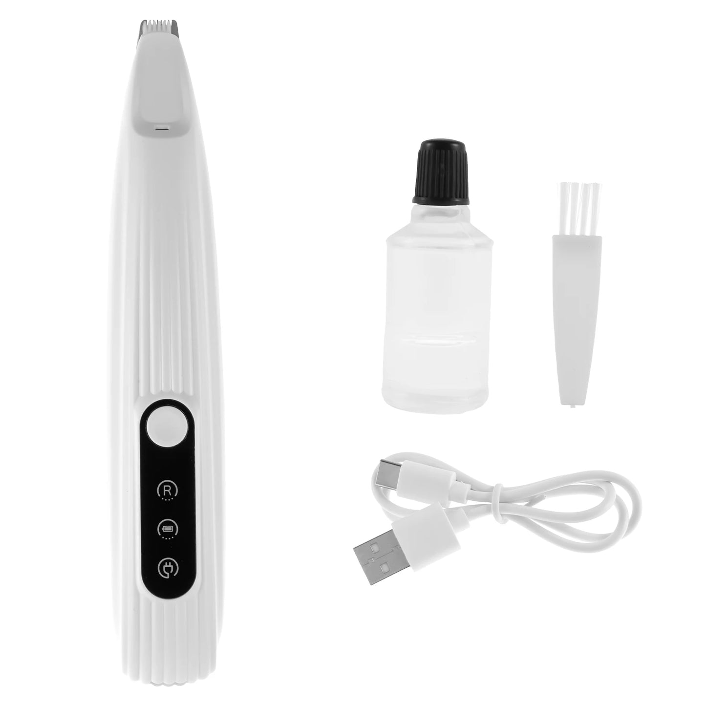 Professional Dog Grooming Clippers with LED Light USB Rechargeable Low Noise Dog Paw Clippers Portable Pet Hair Trimming Tool