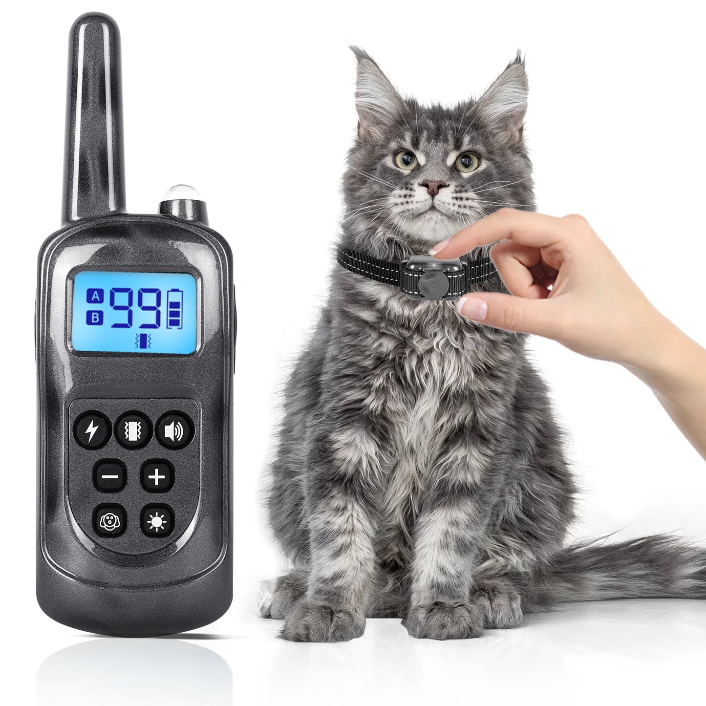 Cat Training Collar,Cat Shock Collar with Remote ,Cat Stop Meowing Collar, Remote Control/Waterproof Rechargeable