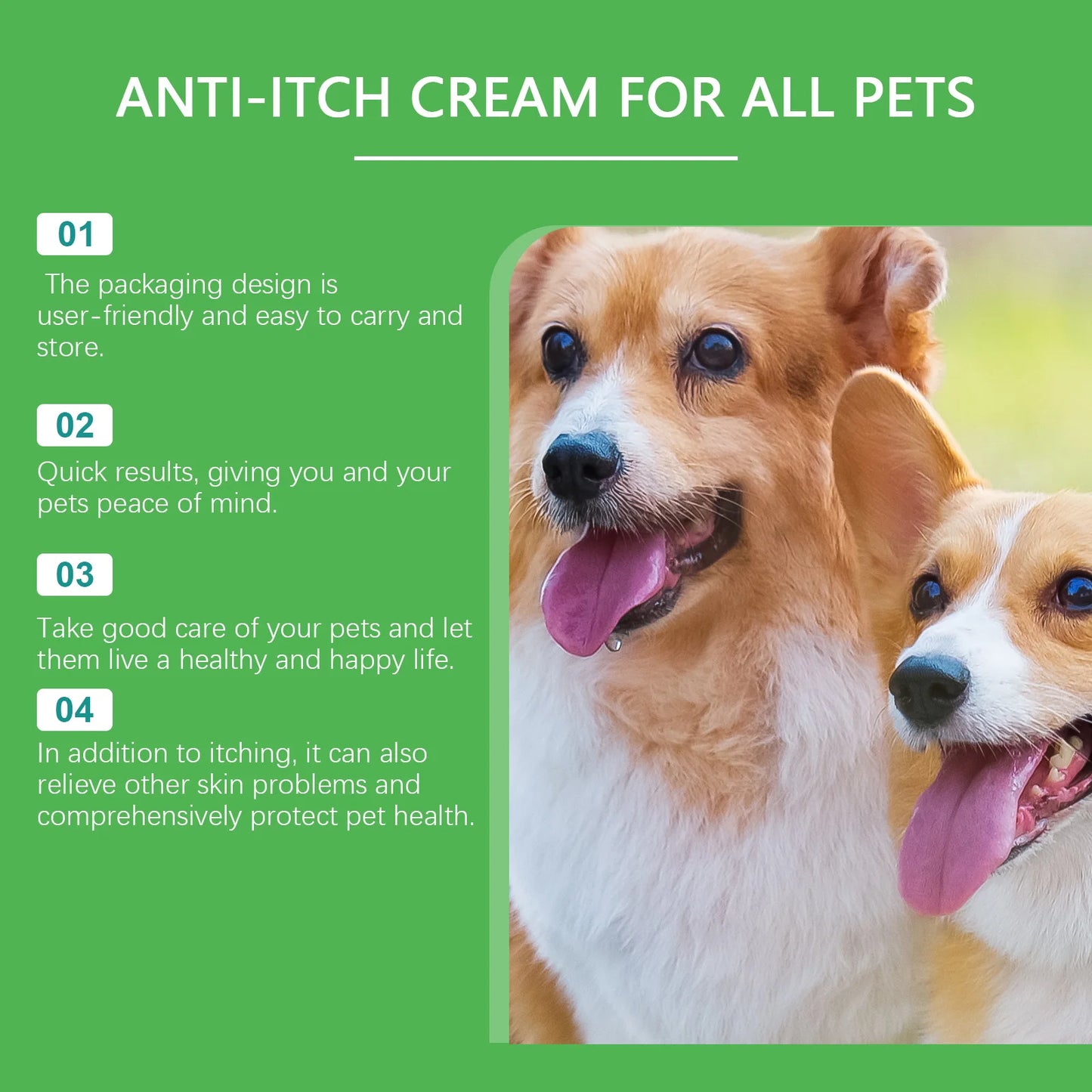 Yegbong Mild Pet Anti-Itch Cream – Relieves Dryness & Allergic Itching, Hormone-Free & Non-Irritating, Reduces Scratching Damage