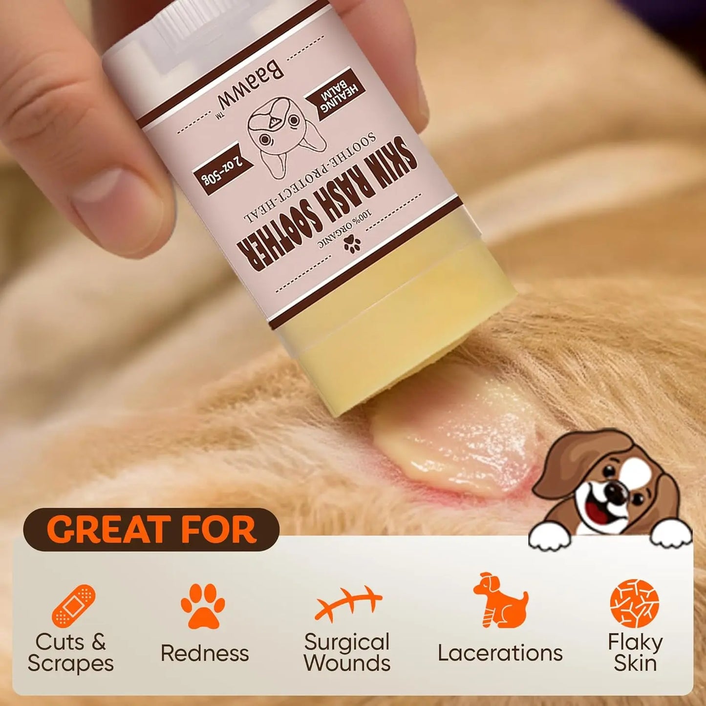 Dog Hot Spot Soother - Anti-Itch Lotion, All-Natural Rash Cream for Itchy Skin, 2oz