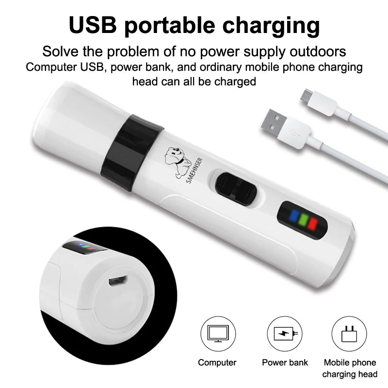 Silent Groom Pro Nail Grinder, 2025 Upgraded Silent Groomer Pro Nail For Dogs, Rechargeable USB Charging Pet Nail Grinder