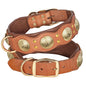 Real Leather Dog Collar Genuine Leather Dog Collars Spiked Studded Big Dog Collar Necklace Adjustable For Medium Large Dogs Pug