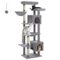 Tall Cat Tree for Indoor Cats Big Cat Tower with Super Large Hammock Cat Climbing Tree with Scratching Posts Condo House Black