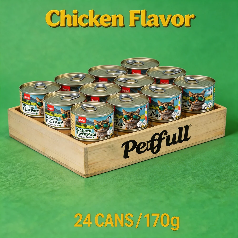 Petfull Cat Canned for Cat and Dog Pet Food 170gx24Cans Tuna Beef Salmon Chicken Flaver Cat Food Cans
