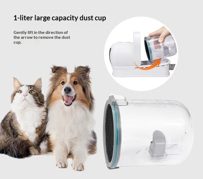 pet 7-in-1 hair suction device cat dog vacuum cleaner machine hair trimmer electric push cutting grooming shaving cleaning