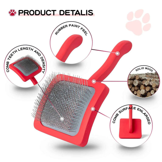Professional Pet Dog Slicker Brush Soft Massage Grooming Stainless Steel Pins Cat Dog Comb Dematting Shedding Fur Undercoat