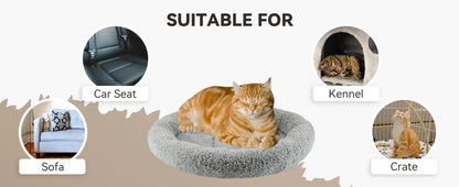 ATUBAN Cat Bed for Indoor Cats, Round Cat Bed for Curl Sleep Basic Pet Mat Wahable Bed for Small Puppy Cats Rabbit, Medium