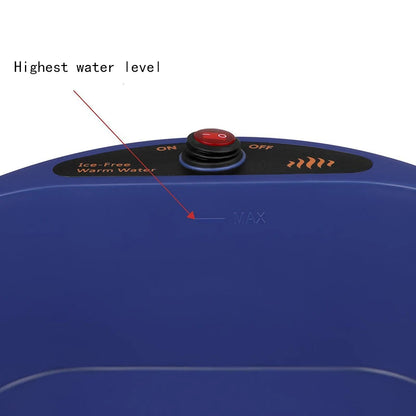 Winter No Freezing Heated Water Bowl for Outdoor Cats 2.2L Heated Dog Bowl Heated Pet Drinker for Chickens Rabbits Birds