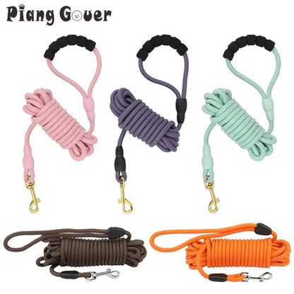 5M/10M Dog Leashes Long Pet Leash Puppy Walk Training Round Rope For Small Medium Big Dog with Foam Handle