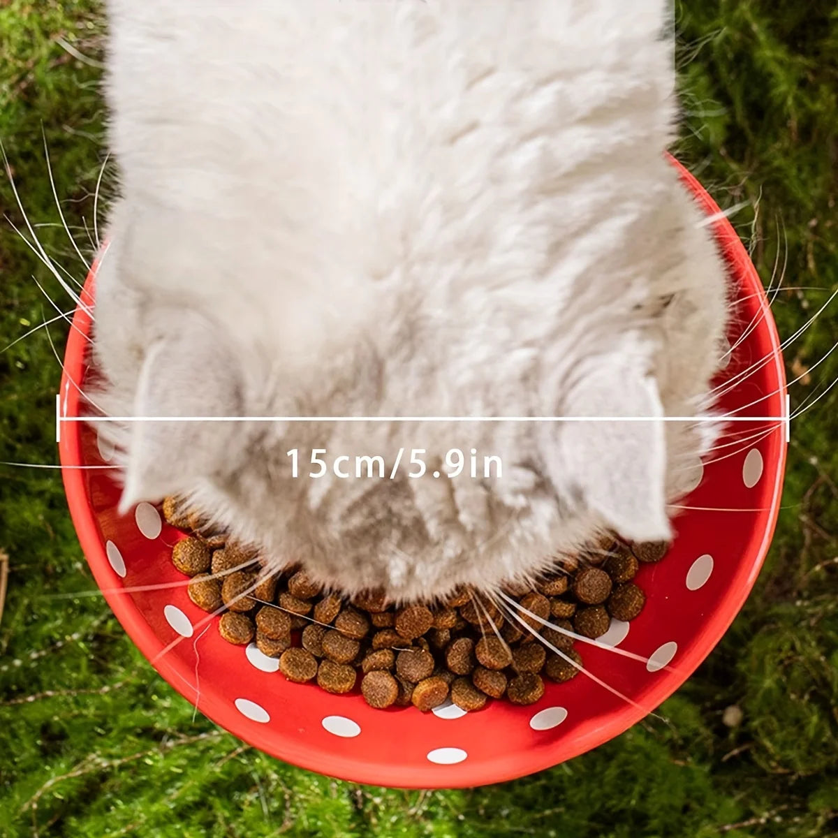 Resin Mushroom Cat Bowl: Tall, 300ml capacity, suitable for cats - ideal for feeding and drinking festivals