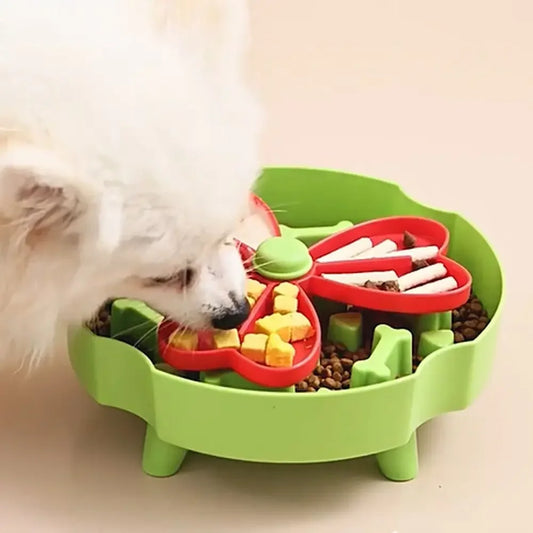 Anti Choking Dog Slow Food Bowl Interactive Durable Cat Bowl Puzzle Toy Rotating Anti Slip Pet Feeding Toy Pet Food Dispenser