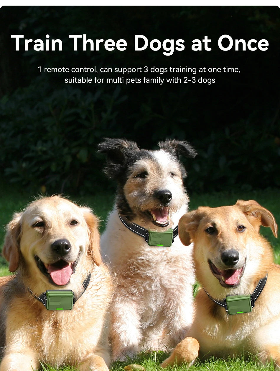 ROJECO Electric Dog Training Collar IPX7 Waterproof Dog Bark Stop Collar With Remote Control Rechargeable Anti Barking Device