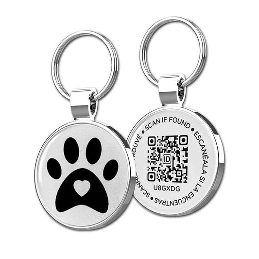 QR ID Pet Tag, Metal Dog Tag with QR Code, Real-time Scan Alerts, Record Pet Profile, No Subscription or Fees