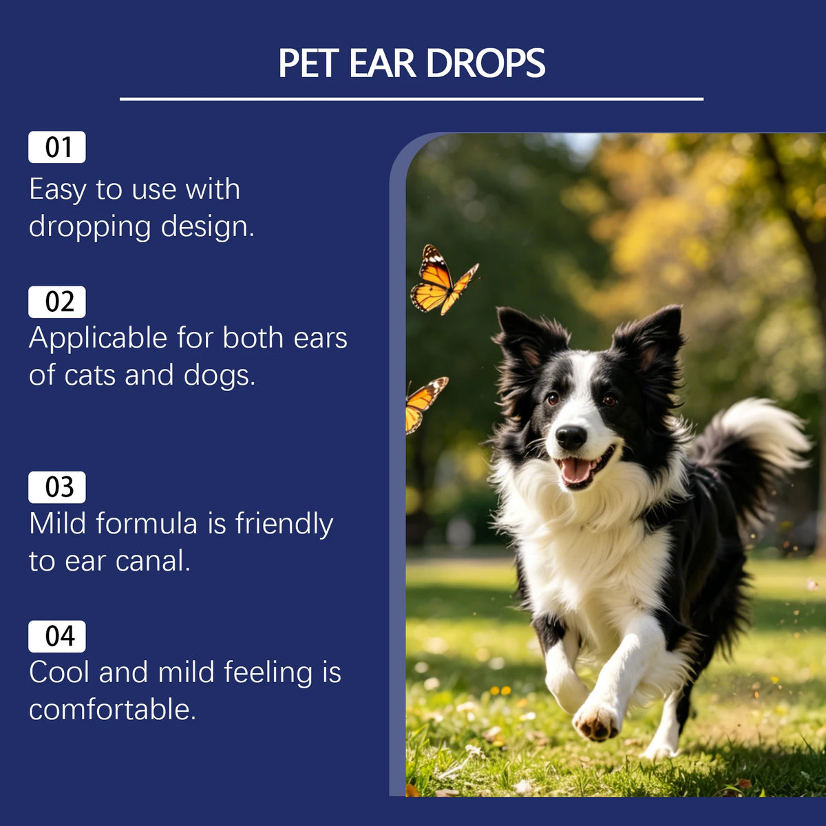 Pet Ear Cleaning Drops Non‑Irritating Remove Ear Wax Dirt Relieve Ear Itching Eliminate Bad Odor Ear Care Drops Dog Cat Ear Wash