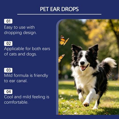 Pet Ear Cleaning Drops Non‑Irritating Remove Ear Wax Dirt Relieve Ear Itching Eliminate Bad Odor Ear Care Drops Dog Cat Ear Wash