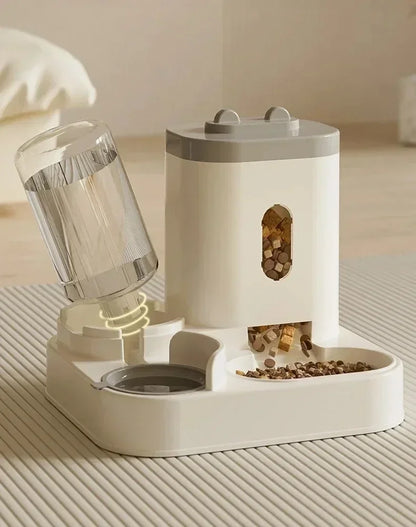 KJ Automatic Feeder Dog Cat Food Bowl with Water Fountain Large Capacity Pet Food Storage Dispenser Container Puppy Pet BB