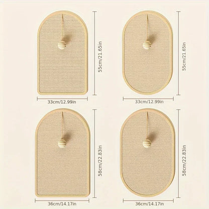 Large Sisal Cat Activity Station Scratching Post Pad Washable with Hanging Ball Toy Fun Play Self Adhesive Wall Mount Panel
