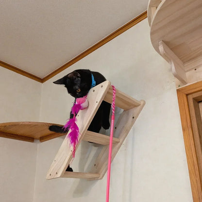 Wall Mounted Cat Scratching Hammock House Activity Tree Tower Sisal Scratcher Posts Rope Ladder Pet Furniture Indoor Cat Walkway