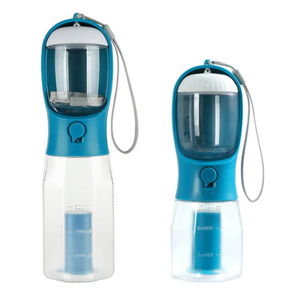 3 in 1 Dog Water Bottle with Poop Bag Dispenser Portable Pet Feeder for Cat Dog Bowl Outdoor Puppy Drinking Bowl Food Container