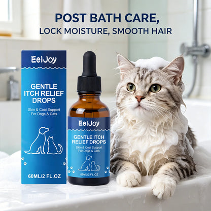Pet Skin Care Drops Moisturizing Relieve Itching Improve Dryness & Roughness Natural Pet Skin Relief Drops Skin & Coat Support