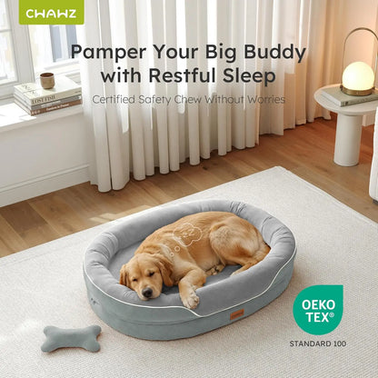 Extra Large Orthopedic Dog Bed with Cooling Memory Foam, Washable Sofa and Nonslip Bottom for Big Dogs