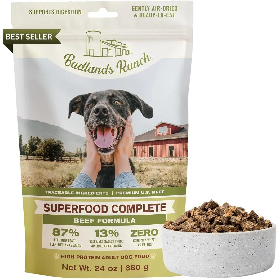 - Superfood Complete Adult Dog Food Air-Dried High Protein Zero Fillers Superfood Nutrition by Katherine Heigl 24 oz. Beef Form