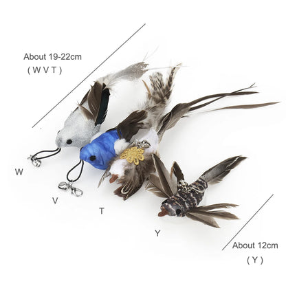 Replacement Head for Funny Cat Stick Toy Bell Various Kinds Cats Rod Feather Birds Teaser Toy for Kitten Pet Supplies
