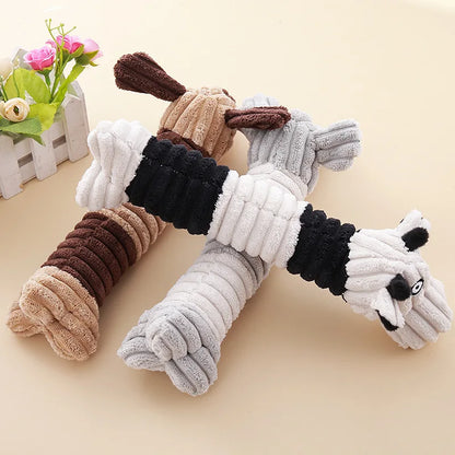 Pet Chew Squeaky Toy for Dogs Cats - Plush Interactive Training Toy, Teeth Cleaning Molar Toy, Safe Soft Chew Toy for