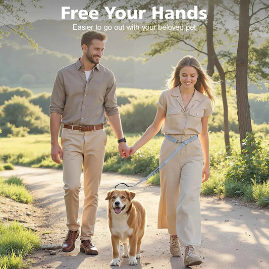 Tivray Hands Free Dog Leash with Sponge Handle 8.5ft Versatile Crossbody Waist Leash with 3 Rings for Puppy Leash for Walking