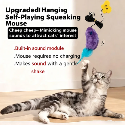 Simulated feather mouse bite-resistant cat toy self-play boredom relief hanging feather teaser wand pet toy