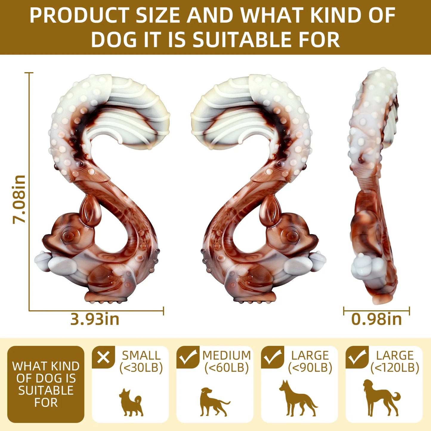 Indestructible Dog Chew Toy Nylon Rabbit Shaped Dog Chew Toy Beef Flavor For Medium And Large Dogs(30-120lb) Strong Chewing