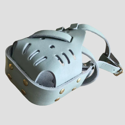 "Dog Muzzle PU Leather - Breathable Soft Anti-Bite Adjustable Mouth Cover for Medium Dogs, Comfortable Training Cage for German