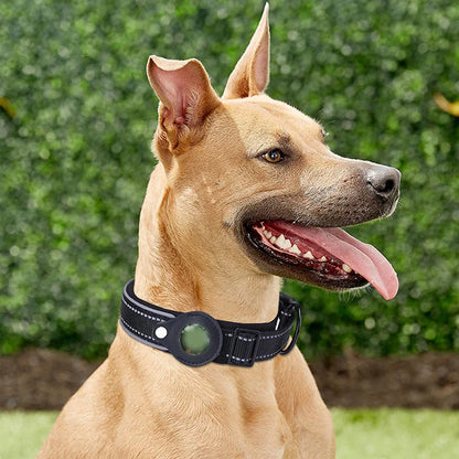 Anti-Lost Dog Collar Waterproof Airtag Protective Case Reflective Pet Necklace for French Bulldog Pitbull, Large Dog Accesories