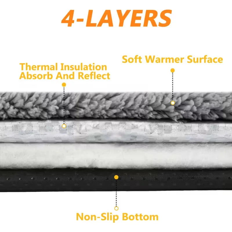 Self-Warming Pet Pad Blanket, Electric-Free Thermal Bed Mat, Anti-Slip for Cats Dogs Winter Warmth Mat Heat Reflecting Core Pad
