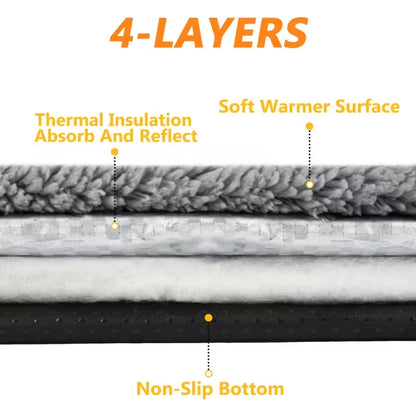 Self-Warming Pet Pad Blanket, Electric-Free Thermal Bed Mat, Anti-Slip for Cats Dogs Winter Warmth Mat Heat Reflecting Core Pad
