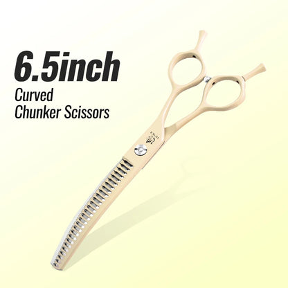Fenice Dog Beauty Scissors Colorful 6.5/7/7.5 inch JP440C Professional Dog Grooming Scissors Curved Thinner Chunker Shears Tools