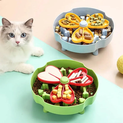 Anti Choking Dog Slow Food Bowl Interactive Durable Cat Bowl Puzzle Toy Rotating Anti Slip Pet Feeding Toy Pet Food Dispenser