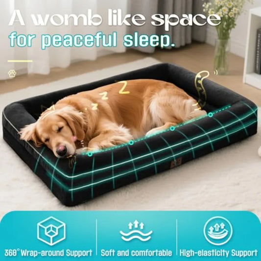 Waterproof Memory Foam Dog Beds for Extra Dogs Non-Slip Orthopedic Dog Beds Washable Couch Pet Bed with Removable Cover,X