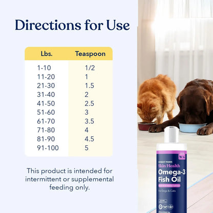 Salmon Oil for Dogs & Cats – Supports Skin, Coat, Joints, Heart – Natural Wild Alaskan, 16 oz